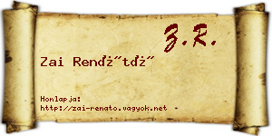 Zai Renátó névjegykártya