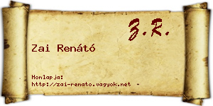 Zai Renátó névjegykártya